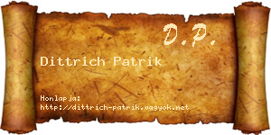 Dittrich Patrik névjegykártya